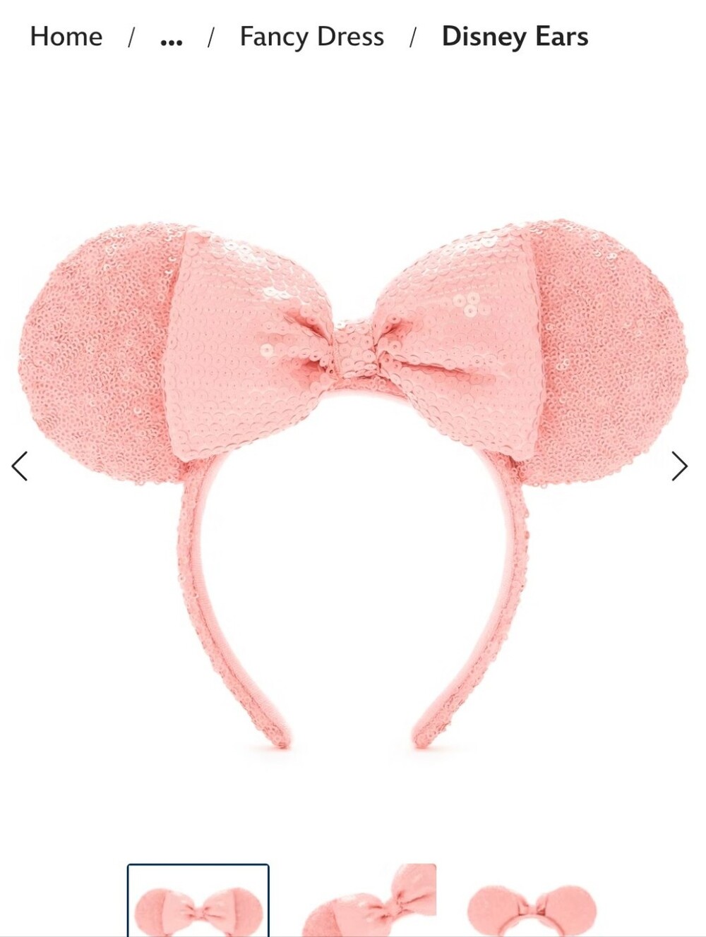 Disney Sequin Minnie Ear Headband in Light Pink